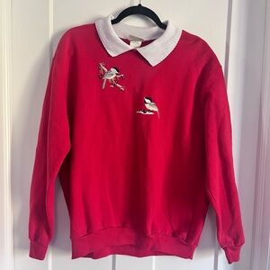 Vintage 90s birds/Christmas sweatshirt PL
